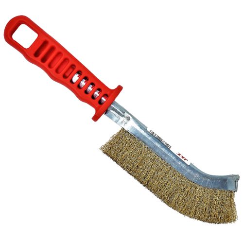 Jaz Universal Hand Brush, Red Plastic Handle, .014" carbon steel wire (24pcs per Display Box)