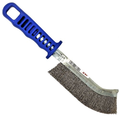 Jaz Universal Hand Brush, Blue Plastic Handle, .012" Stainless Steel Wire (24pcs per Display Box)