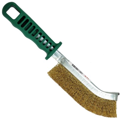 Jaz Universal Hand Brush, Green Plastic Handle, .012" Brass Wire (24pcs per Display Box)