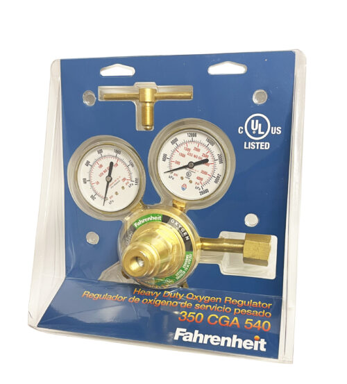 Regulator Oxygen Heavy Duty 350 CGA 540. In Clamshell Packaging.