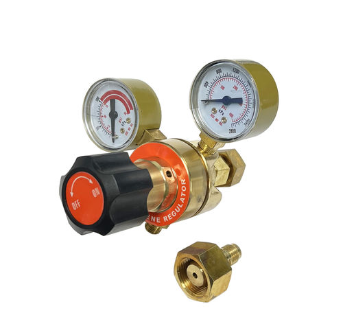Regulator Rear-Entry Acetylene B/MC CGA520 / CGA 200
* Use A842 or A844 for B tank (Included in box) Air Fuel Kit
* Requires A307 adapter for use with B hose, sold seperately *
