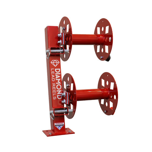 Heavy Duty Fixed Base Welding Lead Reel
 10" Diameter
 Red Color