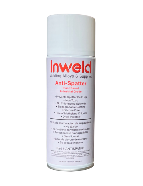 Anti-Spatter, Plant Oil Formulation, No Chlorinated Solvent and No Silicone, Non-Toxic, Non-Irritating, Biodegradable. 16 oz Can, 12 cans per case.