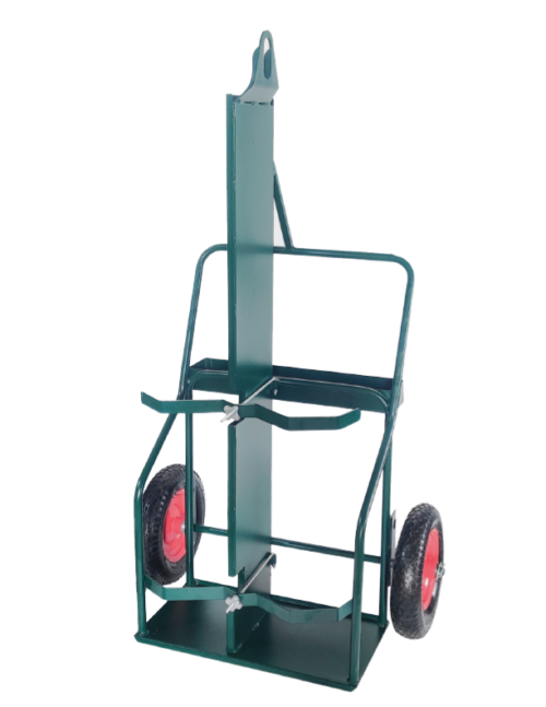 Cylinder Cart, 26 x13" Base, 66" H, With 16" Flat Free Tire, Heavy Duty - With Lifting Eye and Firewall - 440lb Load Capacity, Welded and Assembled (Sold in Quantities of 3 Per Pallet)