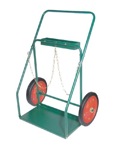 Medium Cylinder cart, Continous handle, 21 x 12" base, 42" high, 14" solid rubber tires Assembly Required