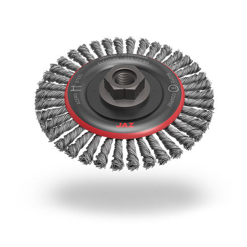 CPL Stringer Bead Wheels (6) pack / Stainless Steel .020
 DIameter 4-1/2' No. of Knots 32 Knot width 3/16' Trim Length 1-1/8' Arbor Hole (e) 5/8'-11