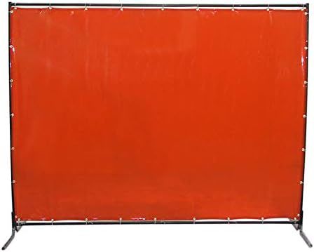 PVC Curtain with Full Frame 6' x 6' Non-Folding Orange Colour