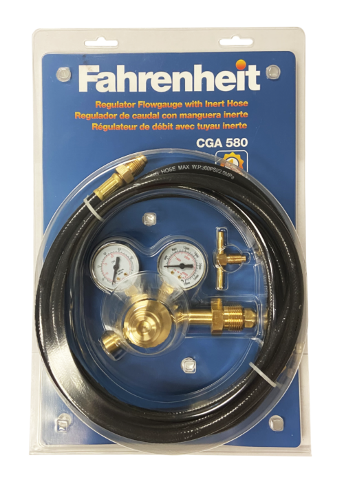 Argon/Co2 Flowgauge with 6' Hose Inert CGA 580 Blister package