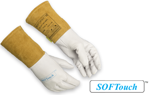 XLarge, SOFTtouch Top Grain Goatskin, 5" Cuff, Pearl