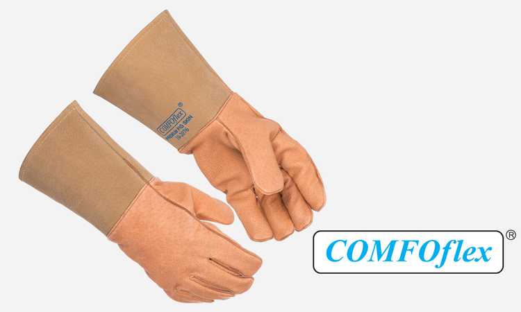 COMFOflex® Pigskin, Size Large, 13.5", Natural Leather Color, Top Grain Pigskin, COMFOflex Lining, 4 ply Kevlar sewn