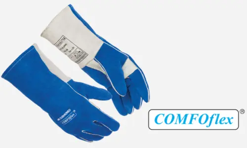 Large, Shoulder Split Leather, Cotton/Foam Lined, COMFOflex - Welding Gloves , Blue Color , 14"