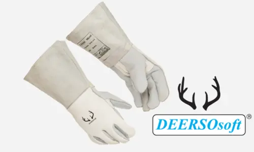X-Large , Deerskin, Reverse Grain Unlined Palm,14.5" , DEERSO soft, Prestigious Welding Gloves,Pearl Color