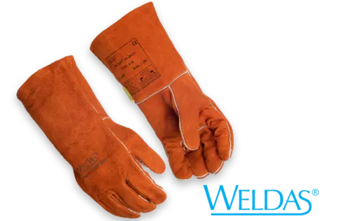 Large, Select Leather, semi-lined, Classic Welding Gloves , 13.5" , Red Color