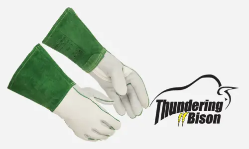 XLarge, Bison, Reverse Grain Unlined Palm, Thundering Bison , 14.5", Prestigious Welding Gloves , Pearl Color