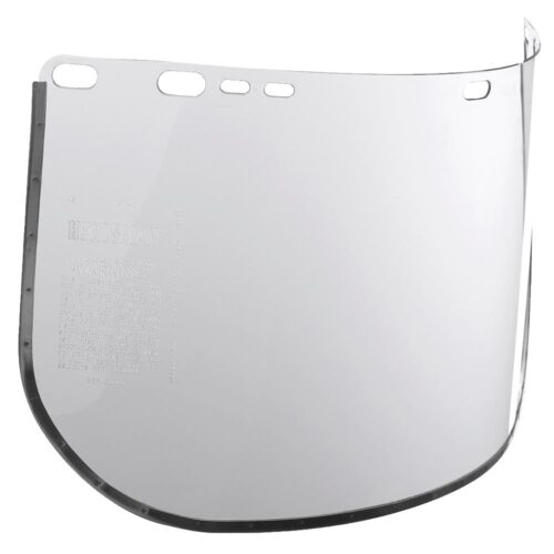 Polycarbonate Face Shield Window - Shape E - Aluminum Bound - Clear - 8 x 15.5 x 0.040"