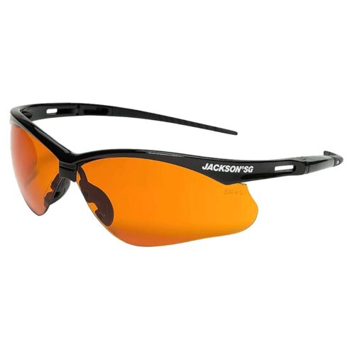 SG SAFETY GLASSES - BLUE SHIELD LENS - BLACK FRAME - HARDCOAT ANTI-SCRATCH - OUTDOOR (12p/box)