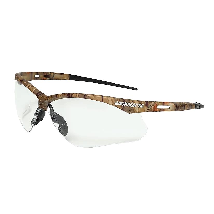 JACKSON SG SAFETY GLASSES - CLEAR LENS - CAMO FRAME - STA-CLEAR™ ANTI-FOG - INDOOR (12 Qty pack)