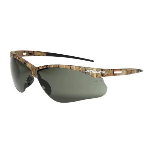 JACKSON SG SAFETY GLASSES - SMOKE LENS - CAMO FRAME - HARDCOAT ANTI-SCRATCH - OUTDOOR  (12 Qty pack)