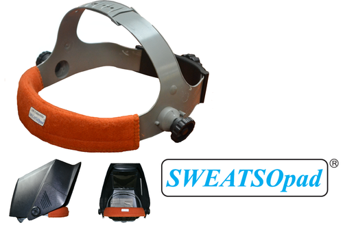 Sweatband ,Welding, Extra-Wide , SWEATSOpad® Helmet Sweatband Comforters , 2 per pack , Brown Color