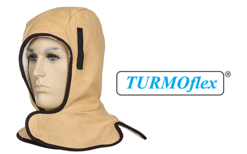 Twill Outer, Sherpa-lined, full neck, TURMO flex,Severe Cold, Winter Helmet Liners / Winter Protection, Tan Color