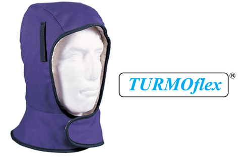 TURMOflex Winter Helmet Liner, Navy Blue, Twill Outter, Sherpa Lined, Full Neck