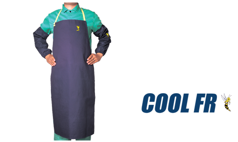 36" x 24", 36" Bib Apron, Cotton, FR treated, Flame Retardant Clothing, Navy Blue Color
