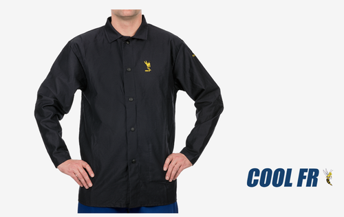XXX-Large, 34" Jacket, Cotton, FR treated, Flame Retardant Clothing, Navy Blue Color