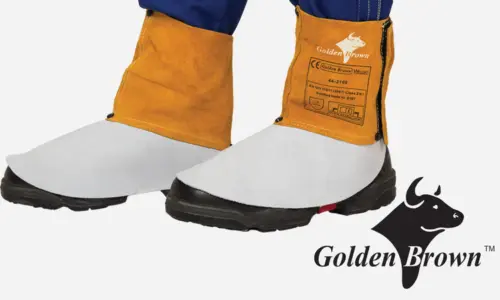 6" Length, 6" Leg Spat, Select Split Leather, Golden Brown™, Quality Leather Clothing, Golden Brown Color