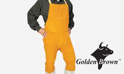 48" x 26", 48" Split Leg Apron, Select Split Leather, Golden Brown™, Quality Leather Clothing, Golden Brown Color