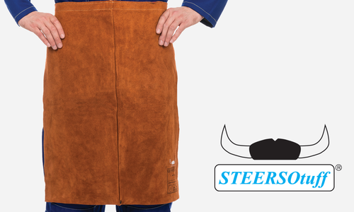 24" x 24", 24" Waist Apron, Side Split Leather , STEERSOtuff®, Premium Leather Clothing, Lava Brown