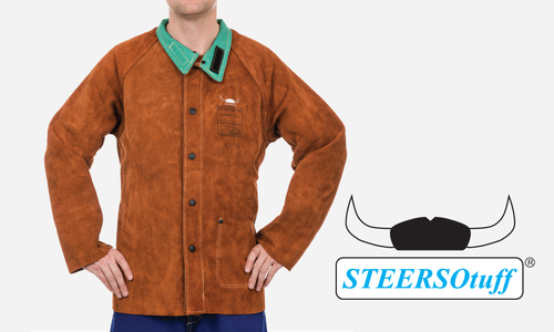 XX-Large, STEERSOtuff, 33" Jacket, Side Split Leather, LAVA Brown Color , Premium Leather Clothing