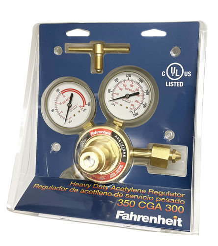 Regulator Acetylene Heavy Duty 350 CGA 300. In Clamshell Packaging.