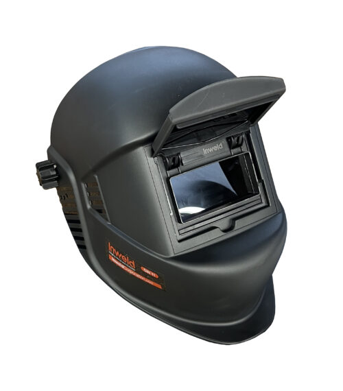 Inweld Lift Front 2 x 4.25" Welding Helmet - Passive Shade (Shade 11 poly lens installed) - 2x4 Flip Front