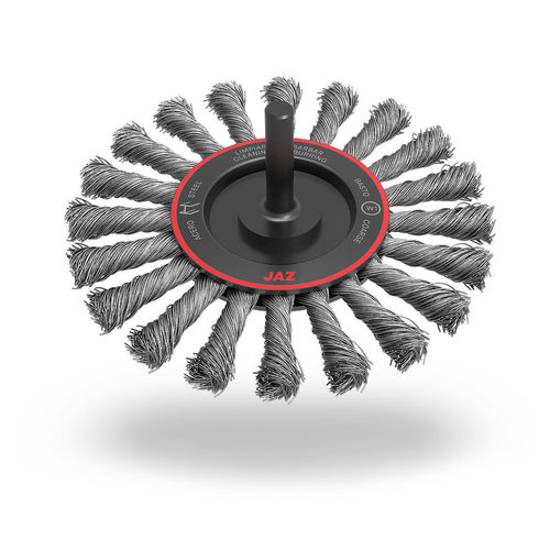 CAM Twist Knot Wire Wheels with 1/4" shank (6) pack / Carbon Steel .020' 
 DIameter 3' No. of Knots 20 Knot width 3/8' trim Length 5/8'