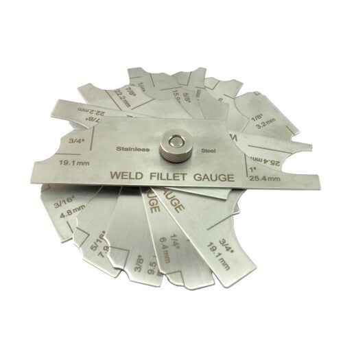Weld fillet gauge - Measures 11 fillet weld sizes for concave or convex welds