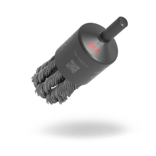 Jaz twist knot end brush, 1 x 1", 1/4" shank, carbon steel .014" wire (10/box)