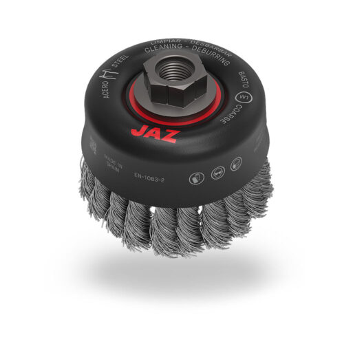 JAZ 4” Twist Knot Cup Brush, .020” stainless Steel., 5/8”-11 Thread
Similar to LB486818