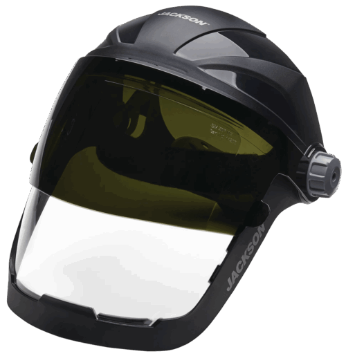 QUAD 500™ Premium Multi-Purpose Face Shield - Clear Window with Shade 8 IR Flip Visor - 370 Speed Dial™ Ratcheting Headgear - Anti-Fog Coating_x000D_(UOM = each, 1 each per box, 4 boxes per case, 4 each per case)