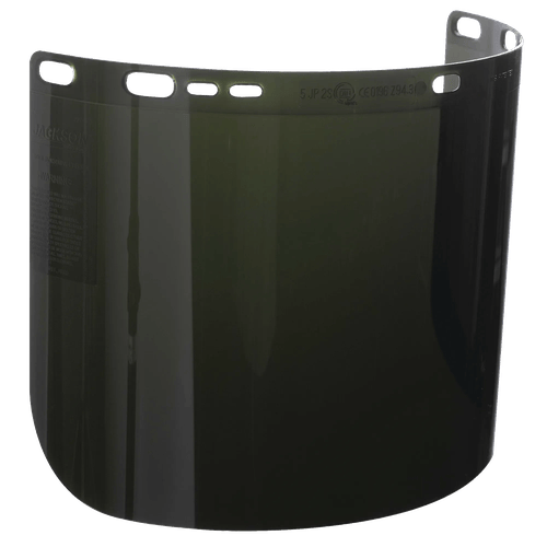 Replacement Windows for F50 Polycarbonate Special Face Shields - Shade IRUV 5.0 - 8" x 15.5" x.060" - D Shape - (12 Qty Pack)