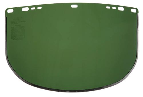 Replacement Windows for F30 Acetate Face Shields - Dark Green - 9" x 15.5" X.040" - D Shaped - Bound - (50 Qty Pack)