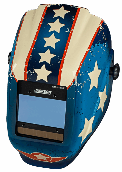 Jackson Auto Darkening Welding Helmet with Insight® Variable ADF — Stars & Scars Graphics