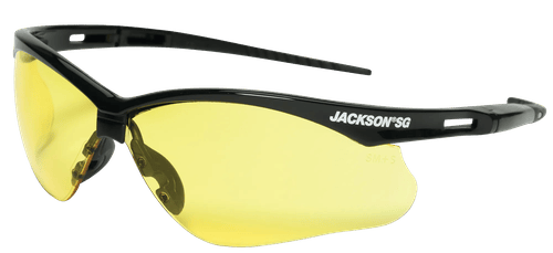 JACKSON SG SAFETY GLASSES - AMBER LENS - BLACK FRAME - HARDCOAT ANTI-SCRATCH - LOW LIGHT (12 Qty pack)