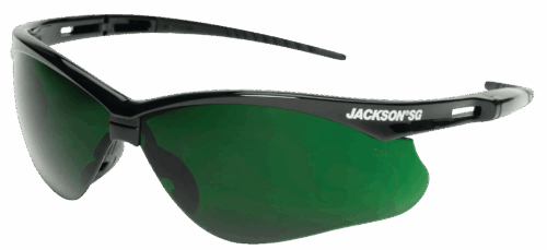 JACKSON SG SAFETY GLASSES - I.R 5.0 - BLACK FRAME - HARDCOAT ANTI-SCRATCH - MEDIUM CUTTING AND BRAZING (12 Qty pack)