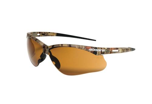 JACKSON SG SAFETY GLASSES - BRONZE LENS - CAMO FRAME - HARDCOAT ANTI-SCRATCH - INDOOR/OUTDOOR (12 Qty pack)