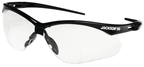 JACKSON SG SAFETY GLASSES - CLEAR 1.5 READERS LENS - BLACK FRAME - HARDCOAT ANTI-SCRATCH - INDOOR (12 Qty pack)